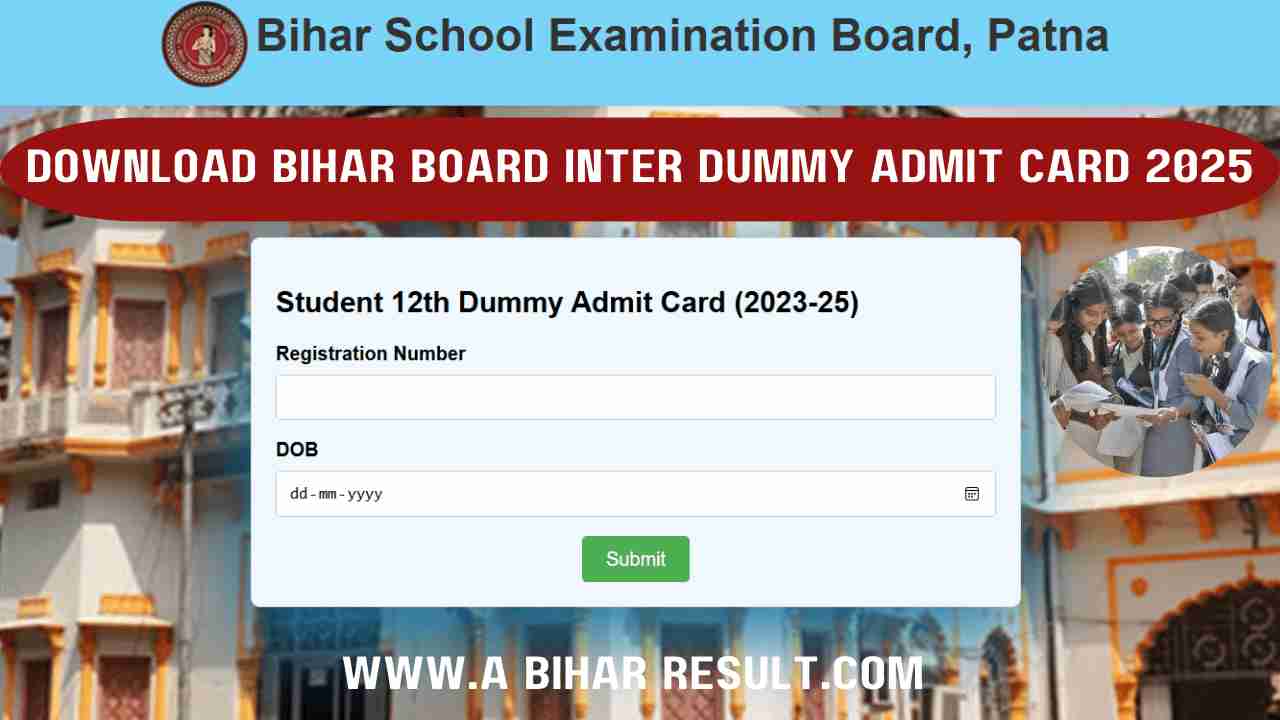 Download Bihar Board Inter Dummy Admit card 2025