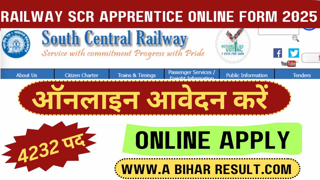 Railway SCR Apprentice Online Form 2025